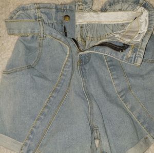 Paper bag waist shorts